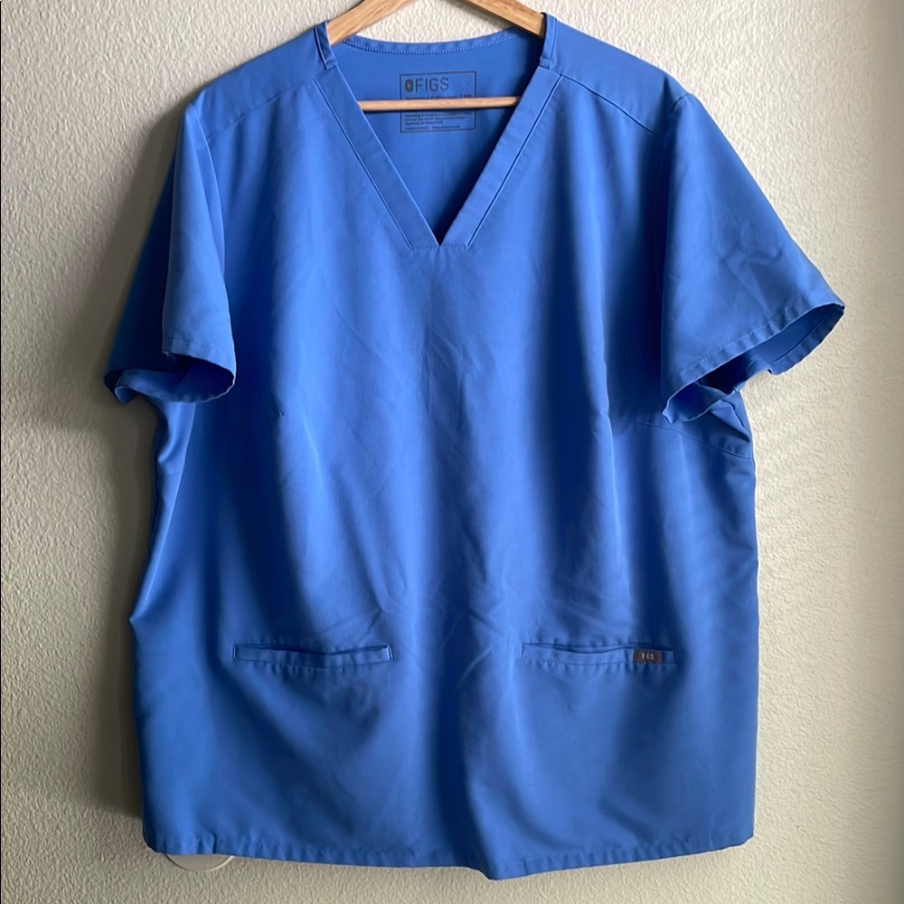 Figs Classic Blue Scrub Top Plus Size 3X